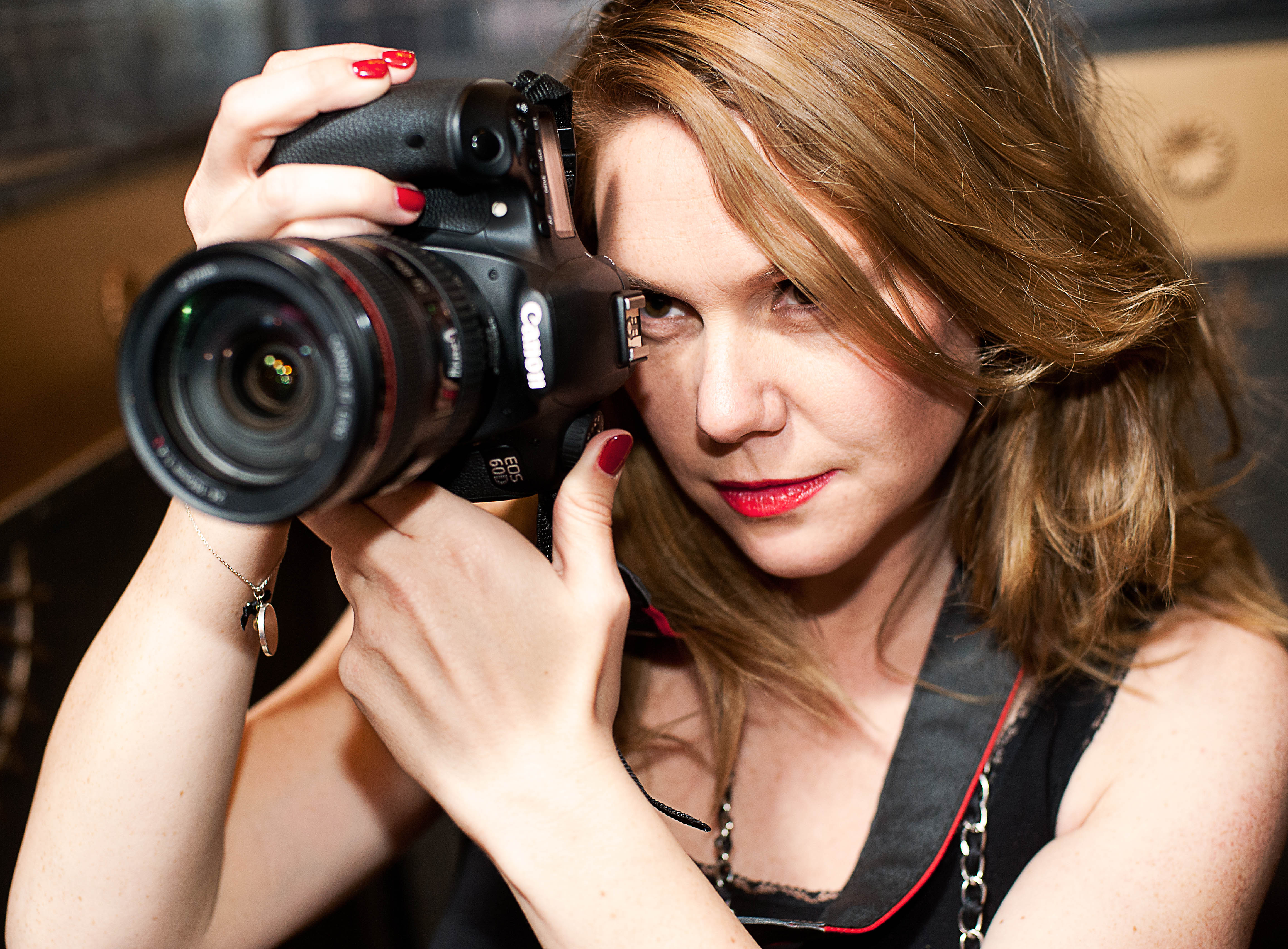 Mature female photographer