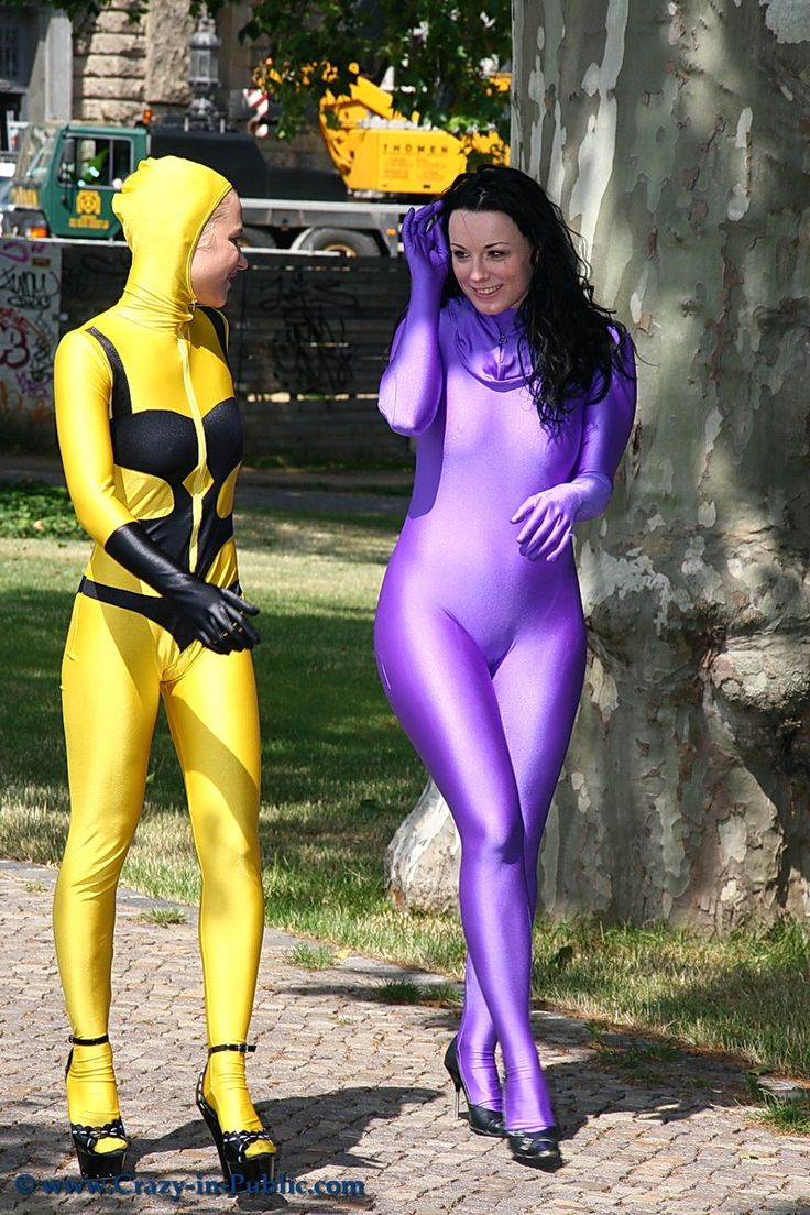 Zentai girl yellow