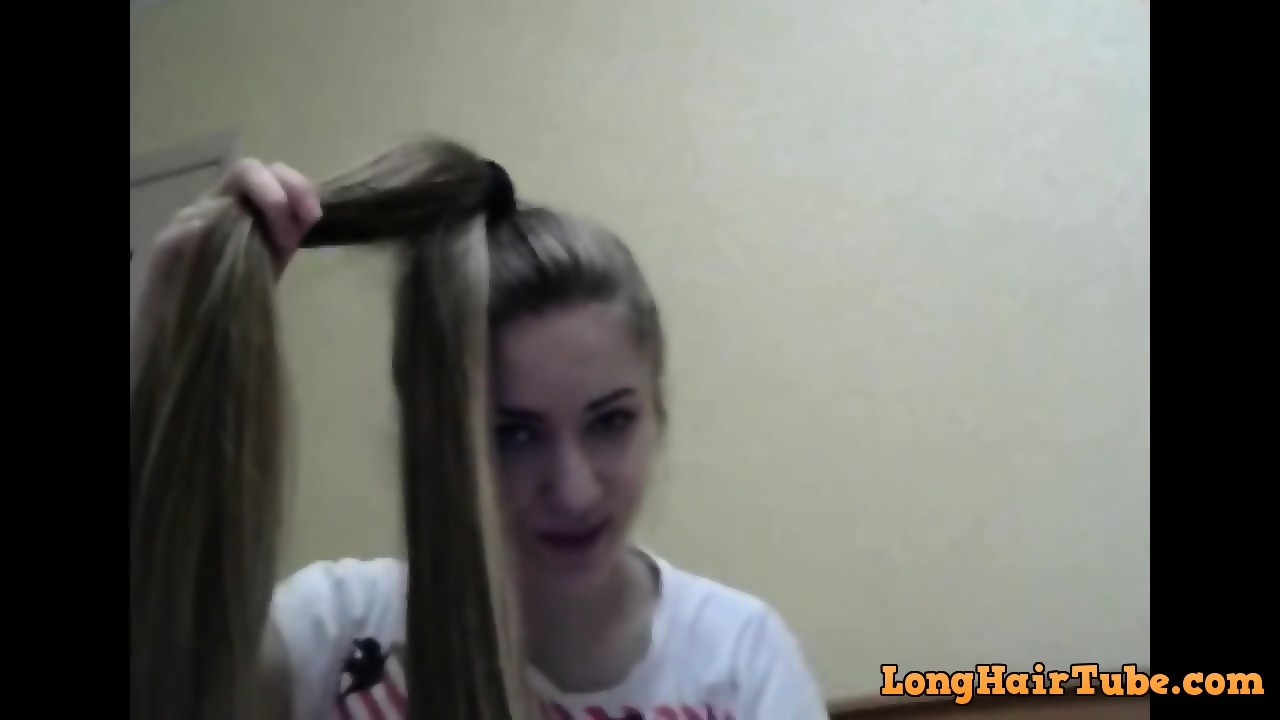 Sunflower recomended ponytail long hair russian sexy hairjob