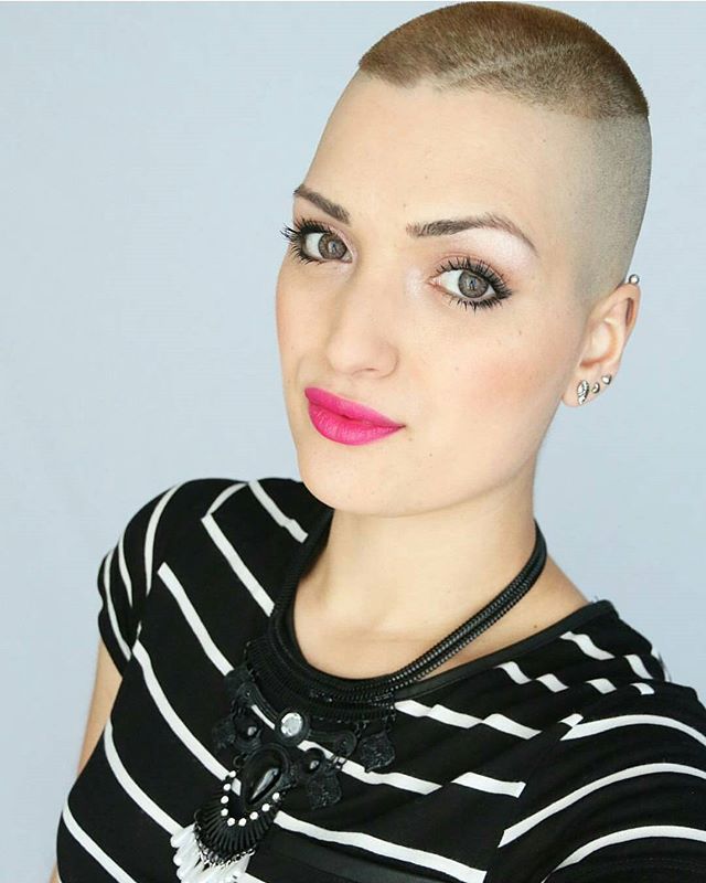 Beauty woman buzzcut