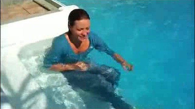 Baby D. reccomend wetlook girl pool with high heels