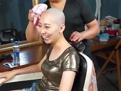 Helmet reccomend beautiful girl headshave part