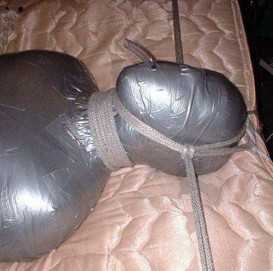 Duct tape mummification suspension