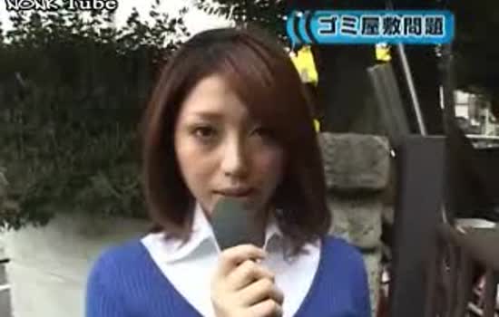 Japanese news anchors fucked facialed live