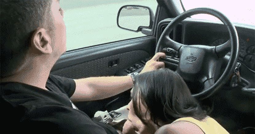 Best friends sister sucking dick backseat