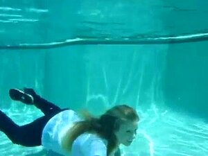Wetlook underwater breath hold gray dress