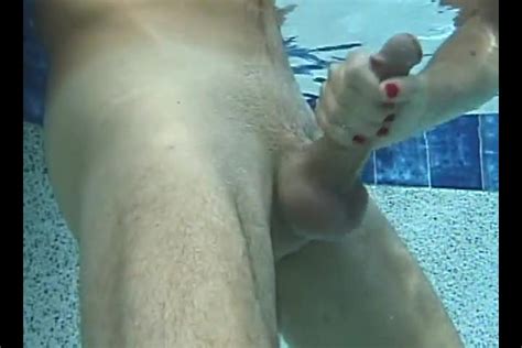 Handjob pool sodomy ejaculation water