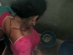 Basanti bhabi bathing wearing sharee