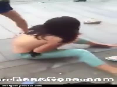 Female fighter defeated beaten shit