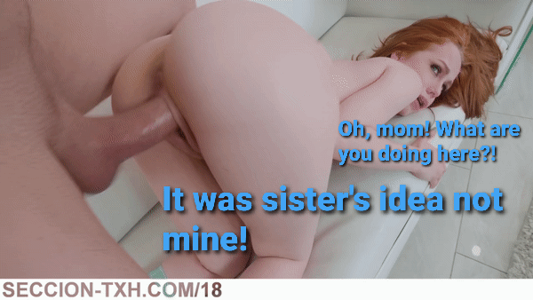 Brother cums face step sister while
