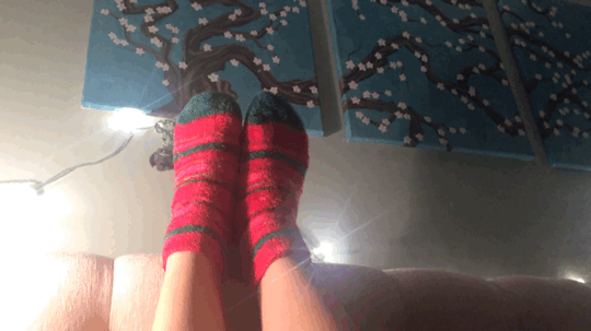 Black D. reccomend black stockings fuzzy slippers tease