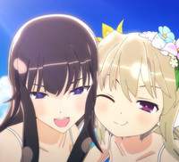 Senran kagura peach beach splash kissing