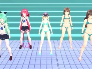 Vocaloids dancing with bouncing boobs kimagure
