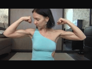 Wonderful female muscle bicep bounce